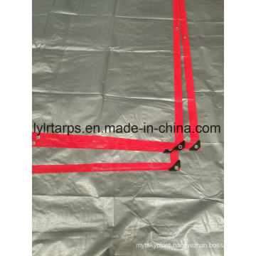 Good Quality Silver-Red PE Tarpaulin